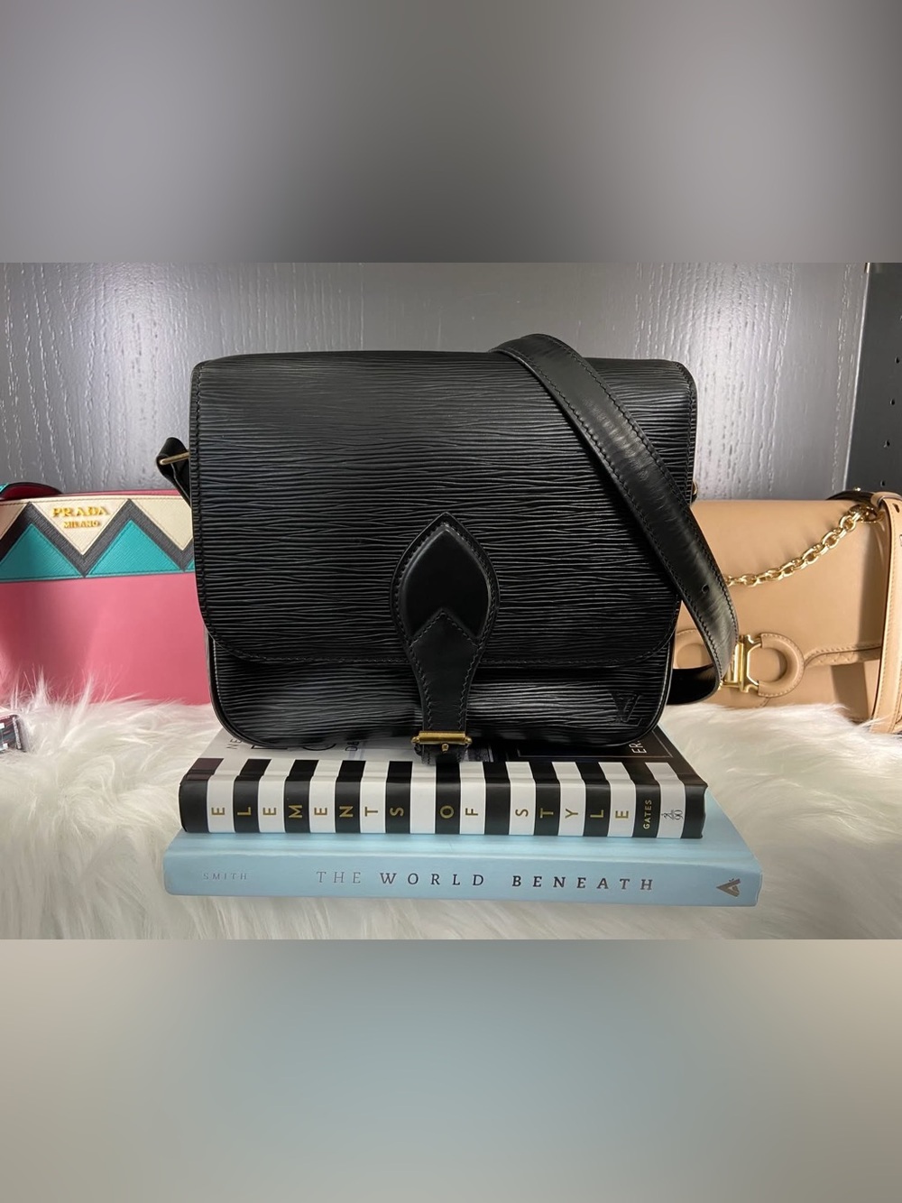 Louis Vuitton Black Epi Leather Cartoucherie Bag